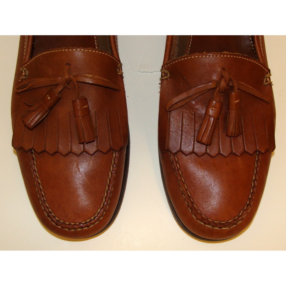 BOSTONIAN MENS TAN LEATHER TASSLE LOAFERS SIZE 10.5M  C124 - Picture 4 of 9